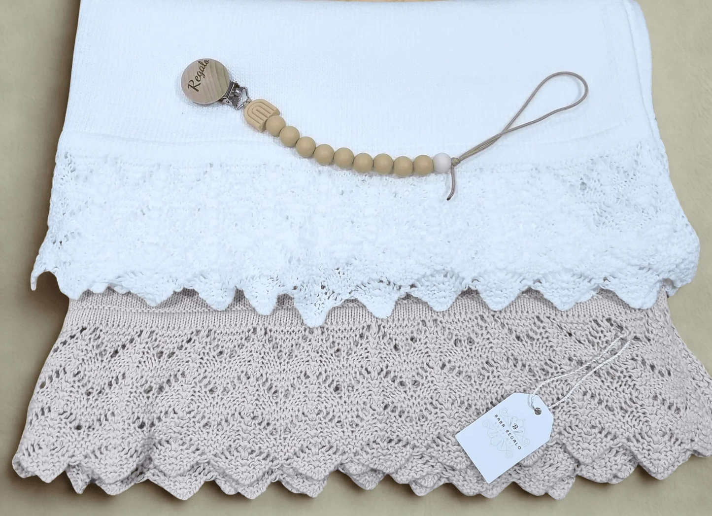 Knitted lace baby blanket for Newborns or gifts