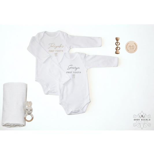 My First Tooth Baby Grow Adorable Milestone Outfit
