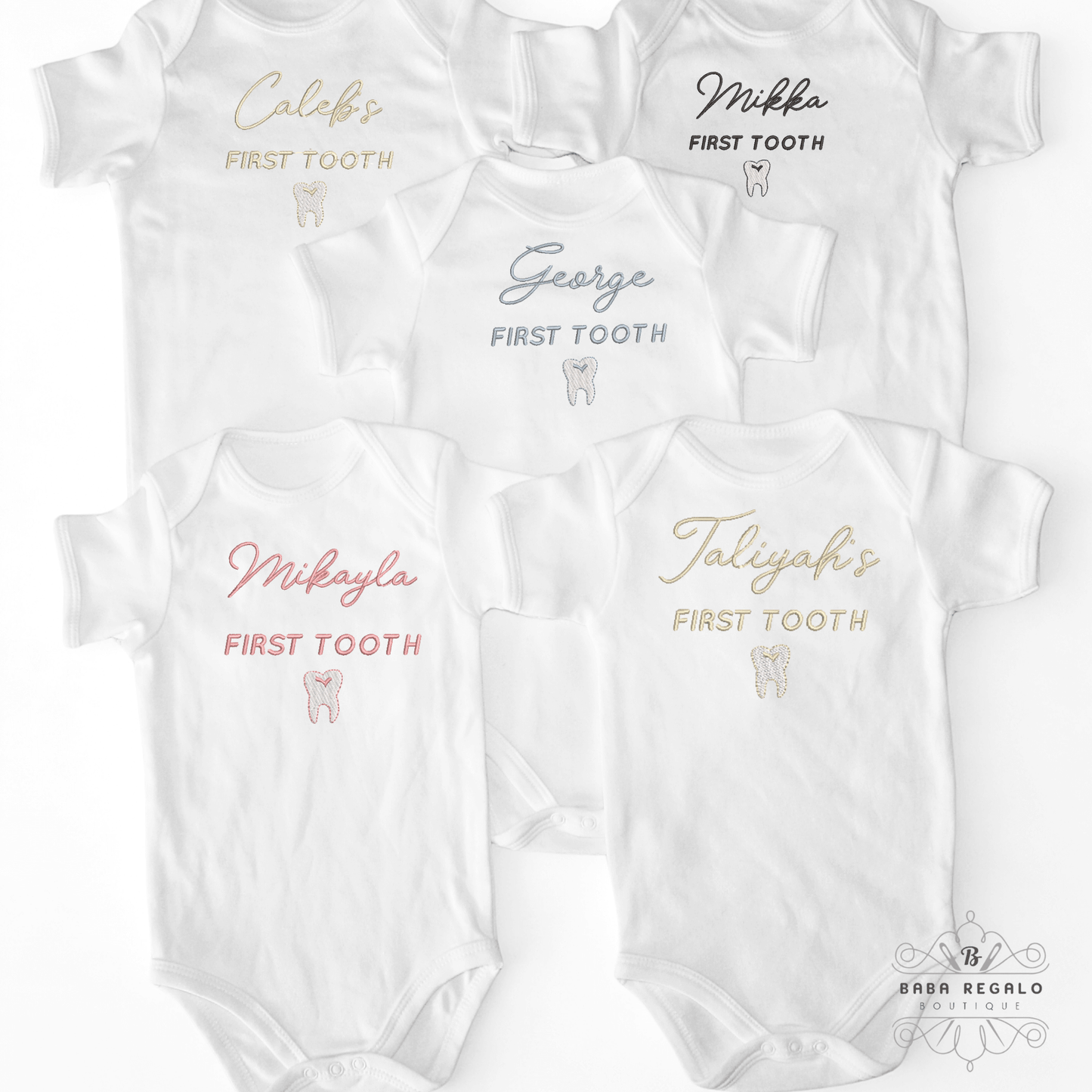 My First Tooth Baby Grow Adorable Milestone Outfit