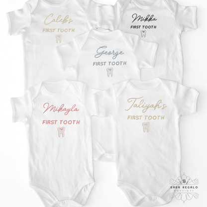 My First Tooth Baby Grow Adorable Milestone Outfit