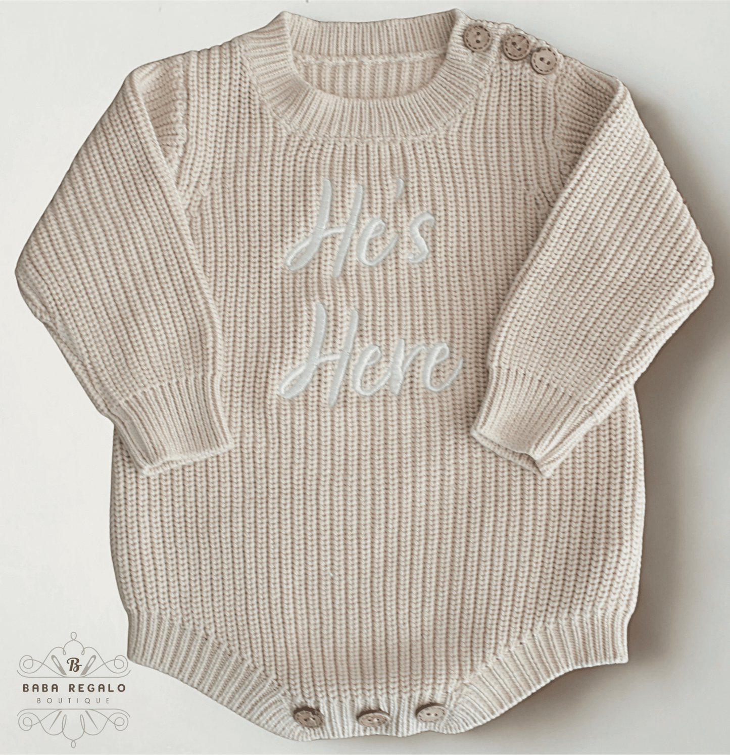 Custom Name Knitted baby Romper