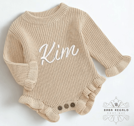 custom name baby girl romper