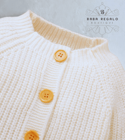 Custom Name Baby Sweater Romper + Newborn Shoes + Cute Hat