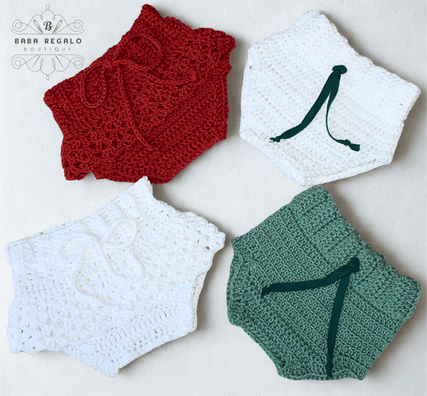 Crochet Baby Bloomers & Personalized Christmas baby grow set