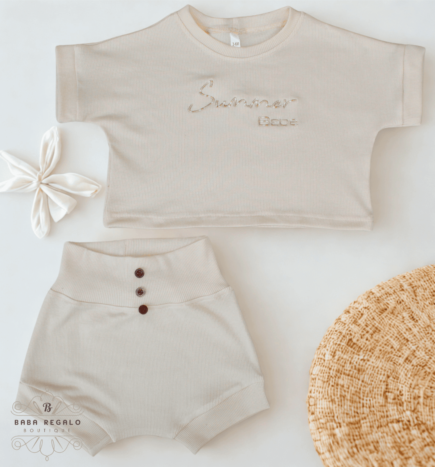 Summer Baby Set  Comfortable Cotton Top & Shorts