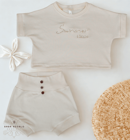 Summer Baby Set  Comfortable Cotton Top & Shorts