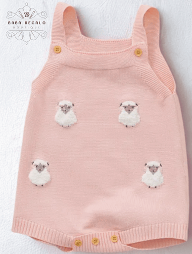 Sheep knit baby Romper