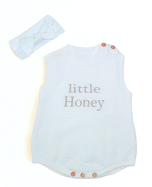 Little Honey Knitted Baby Romper set