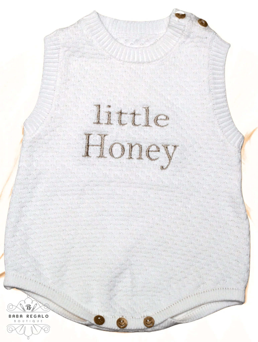 Little Honey Knitted Baby Romper – Soft & Stylish Infant Outfit - Baba Regalo Boutique