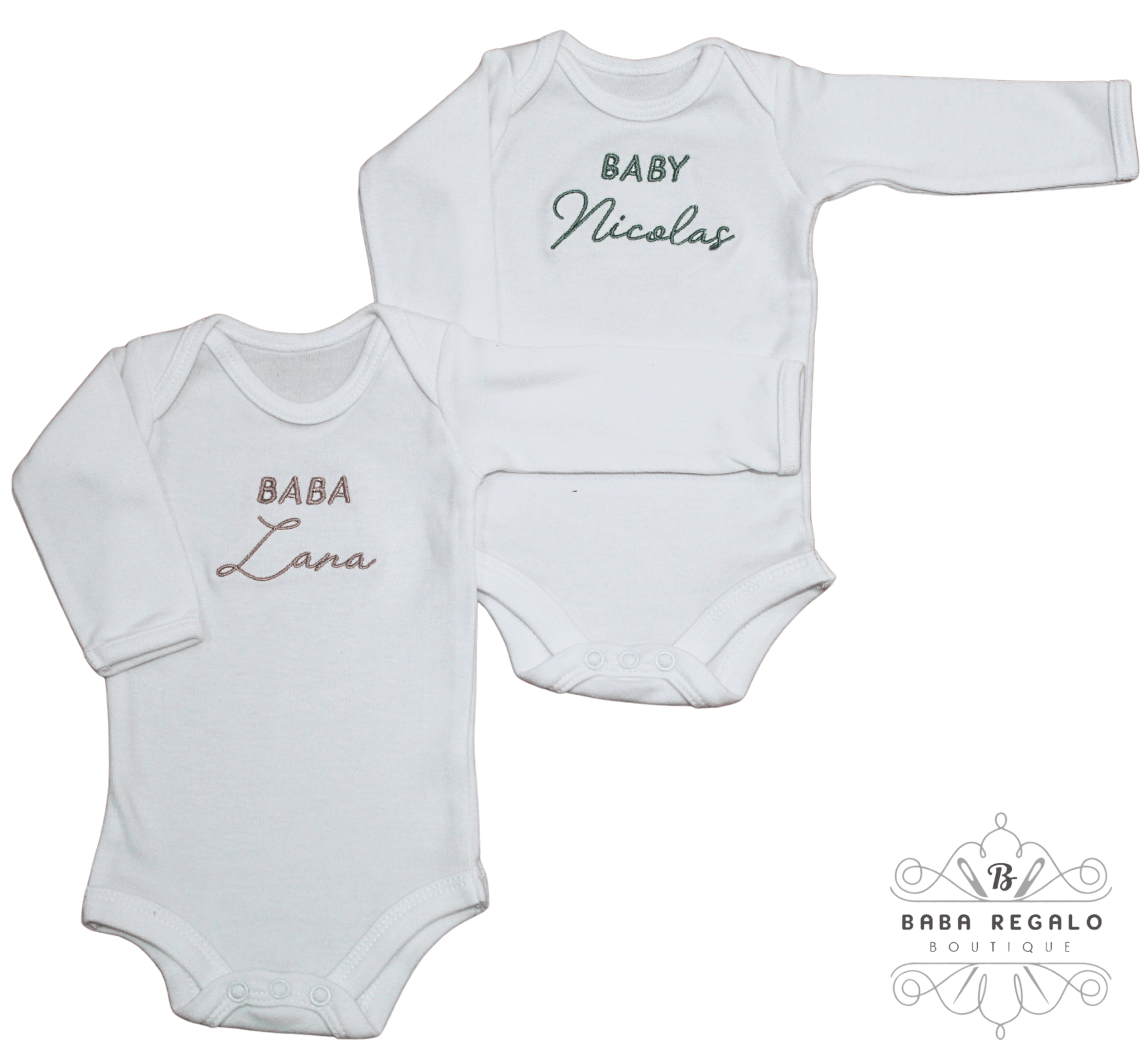 Custom Name Embroidered Baby Grow