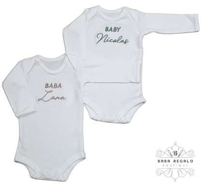Custom Name Embroidered Baby Grow