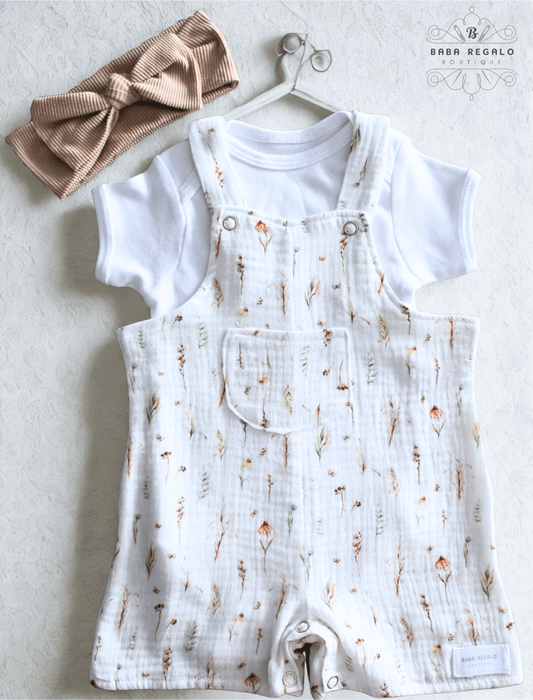 Soft Muslin Baby Romper with Floral Midlands