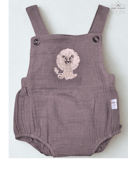 Baby Romper with Lion Embroidery
