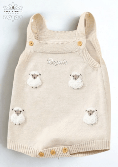 Sheep knit baby Romper