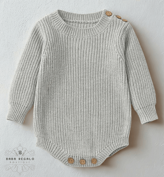 Custom Name Knitted baby Romper