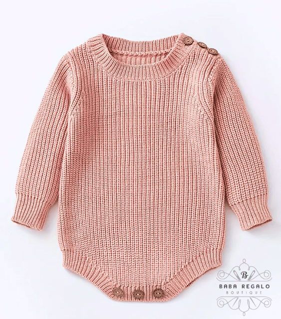 Custom Name Knitted baby Romper