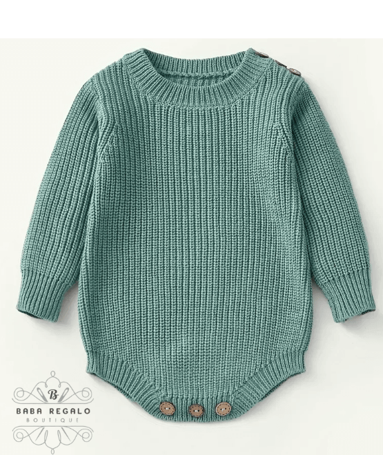 Custom Name Knitted baby Romper