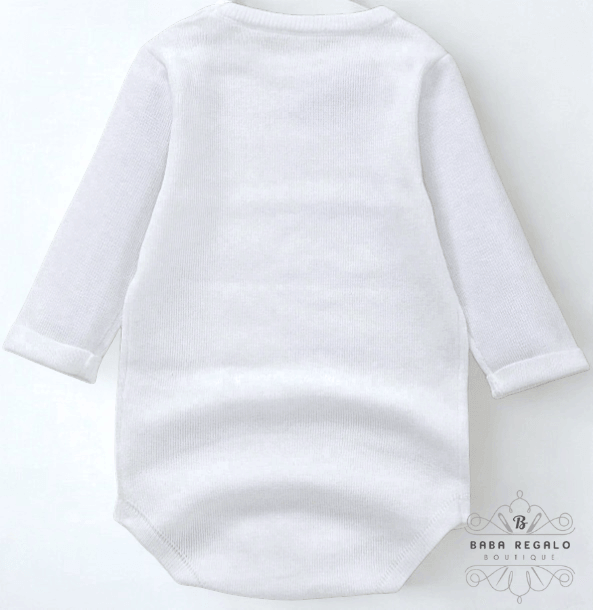 Personalized Christmas White Knitted Baby Romper