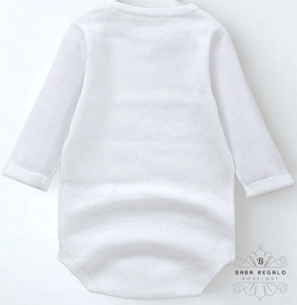 Personalized Christmas White Knitted Baby Romper