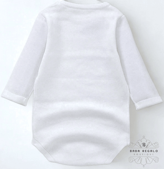 Personalized Christmas White Knitted Baby Romper