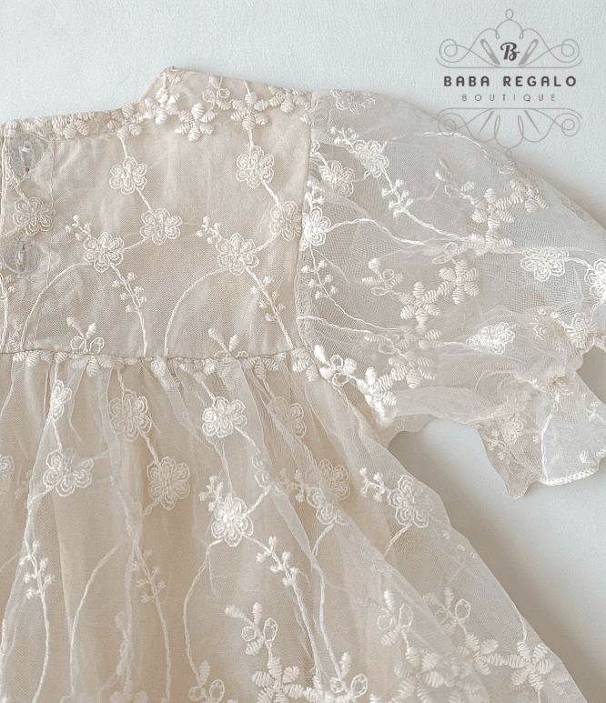 Vintage Handmade Embroidered Baby Dress Keepsake