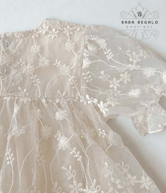 Vintage Handmade Embroidered Baby Dress Keepsake