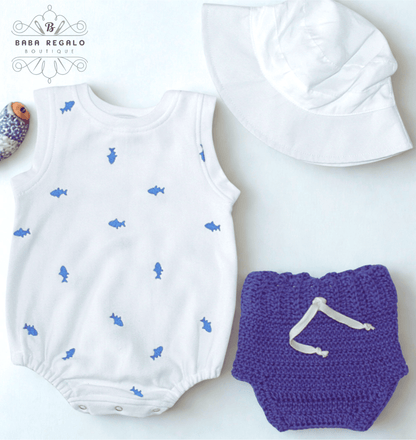 Little Fish Cotton Baby Romper