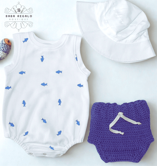 Little Fish Cotton Baby Romper