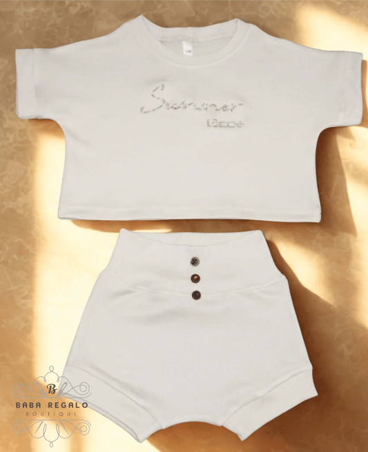 Summer Baby Set Comfortable Cotton Top & Shorts - Baba Regalo Boutique
