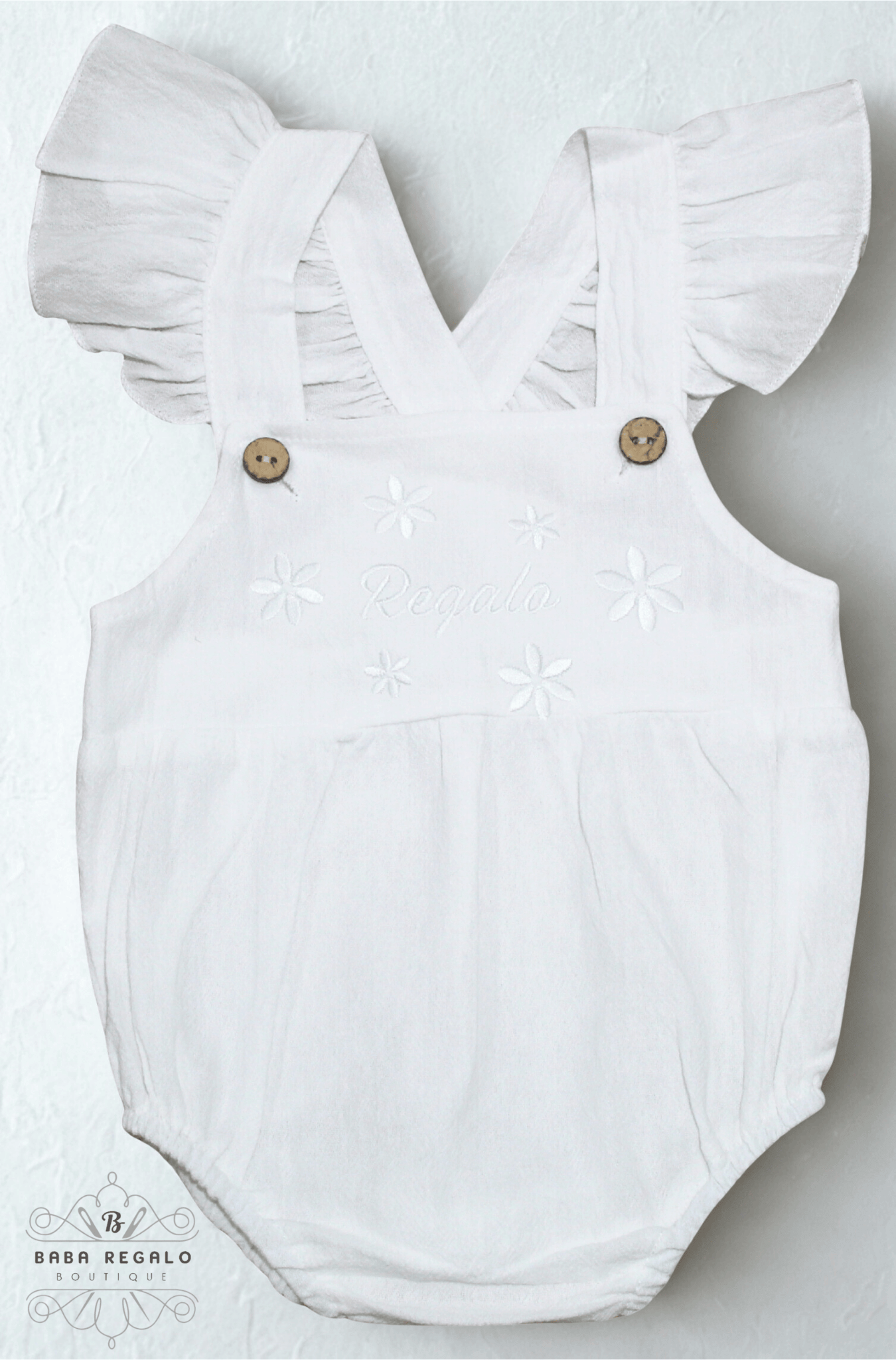 Romper- Daisies summer frill baby romper