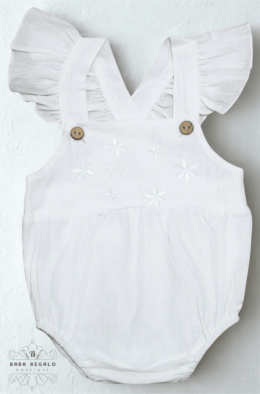 Romper- Daisies summer frill baby romper