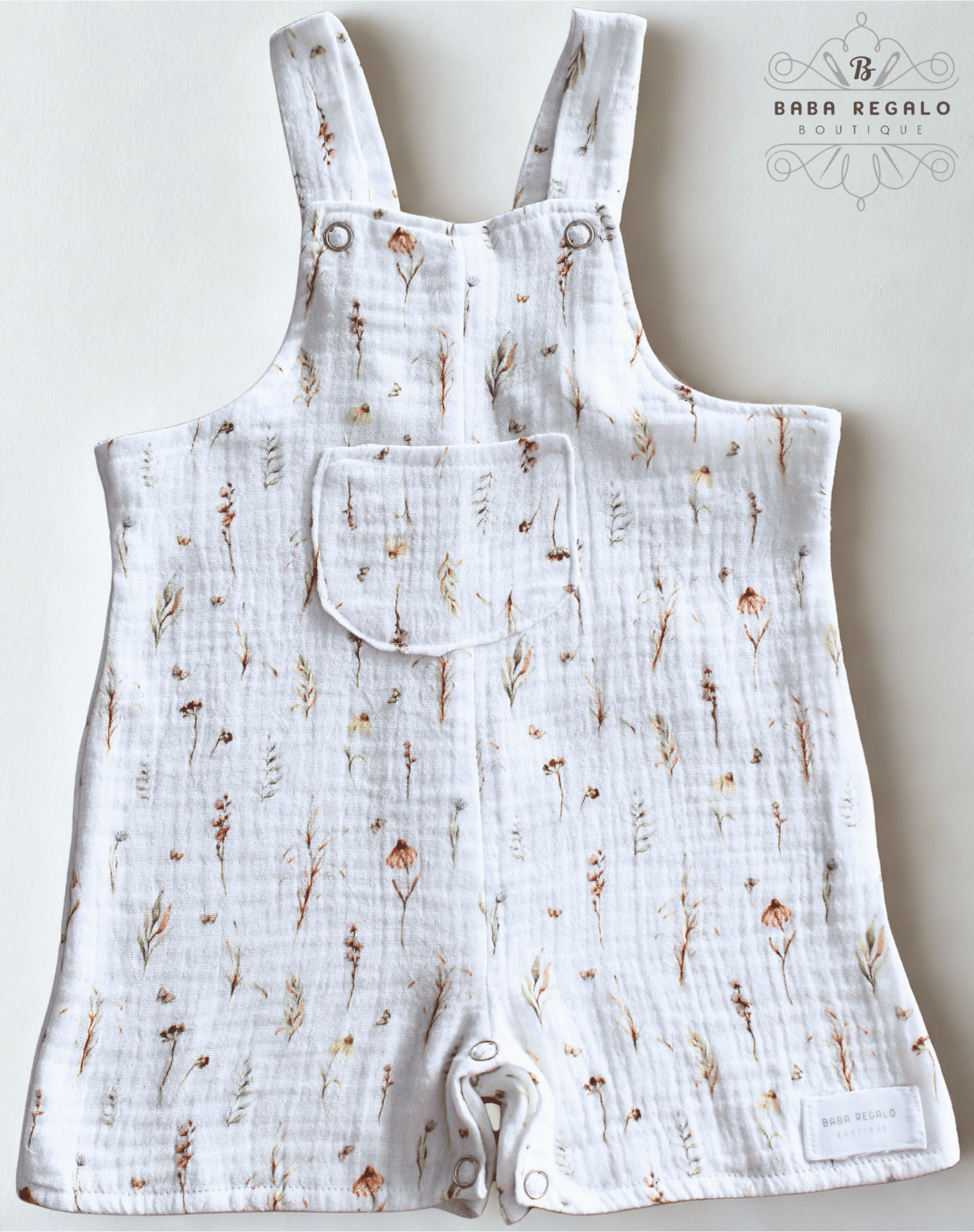 Soft Muslin Baby Romper with Floral Midlands