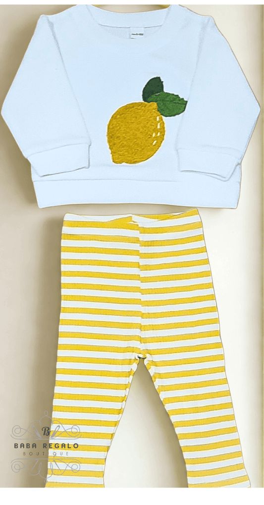 Sweater pants baby set lemon