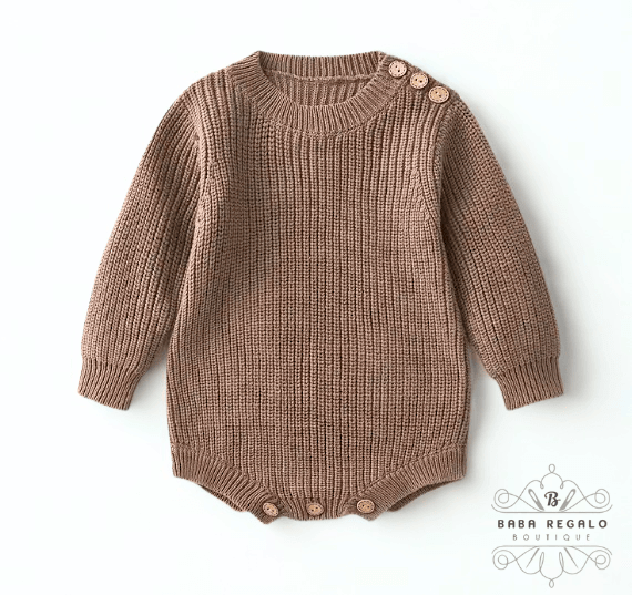 Custom Name Knitted baby Romper