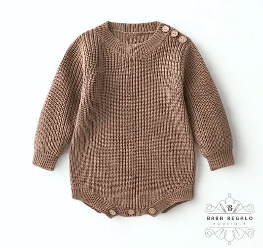 Custom Name Knitted baby Romper